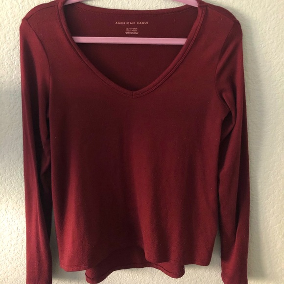 American Eagle burgundy long sleeved - Picture 1 of 5